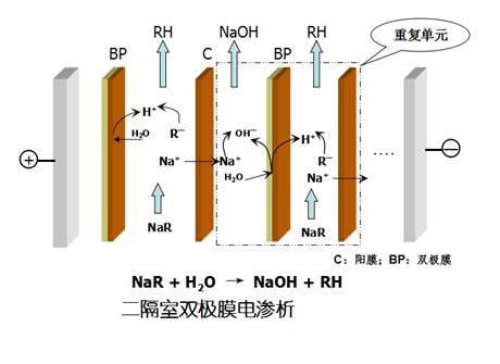 二隔室双极膜电渗析