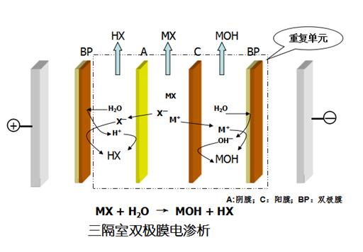 三隔室双极膜电渗析图